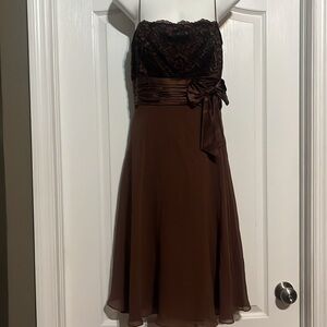 Donna Morgan Brown Midi Dress